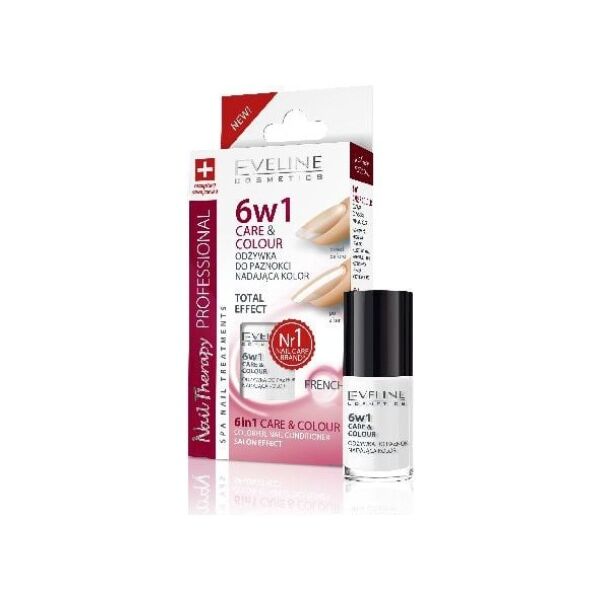 Eveline Nail Therapy Lakier odżywka 6w1 Care & Colour French 5ml