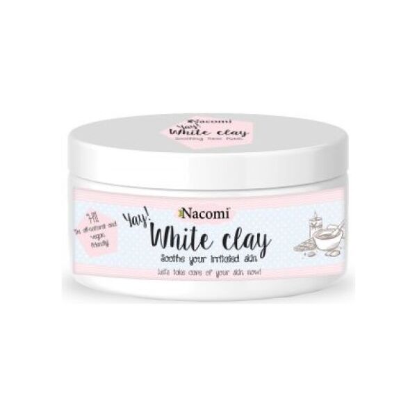 Nacomi Naturalna glinka biała (kaolin) o działaniu nawilżającym i łagodzącym 50 g