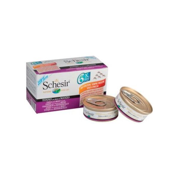 Schesir SCHESIR KOT 6x50g MULTIPAK tuńczyk z wołowiną w galaretce