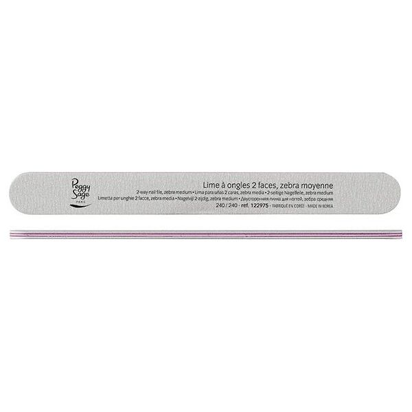 Peggy Sage Pilnik do paznokci dwustronny 240/240, zebra