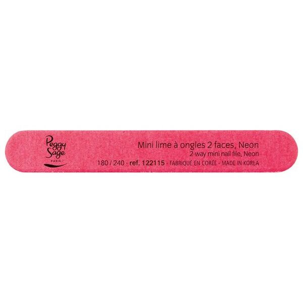 Peggy Sage Pilnik do paznokci dwustronny mini pink neon 180/240