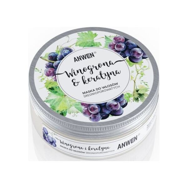 Anwen Winogrona i Keratyna - Maska do włosów średnioporowatych 200ml