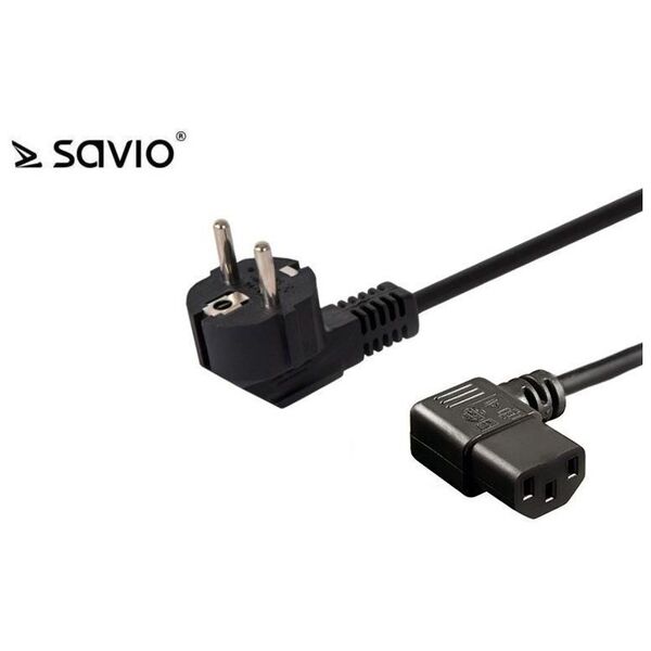 Kabel zasilający Savio CL-116 IEC C13 kątowy - C/F Schuko kątowy 1,8 M