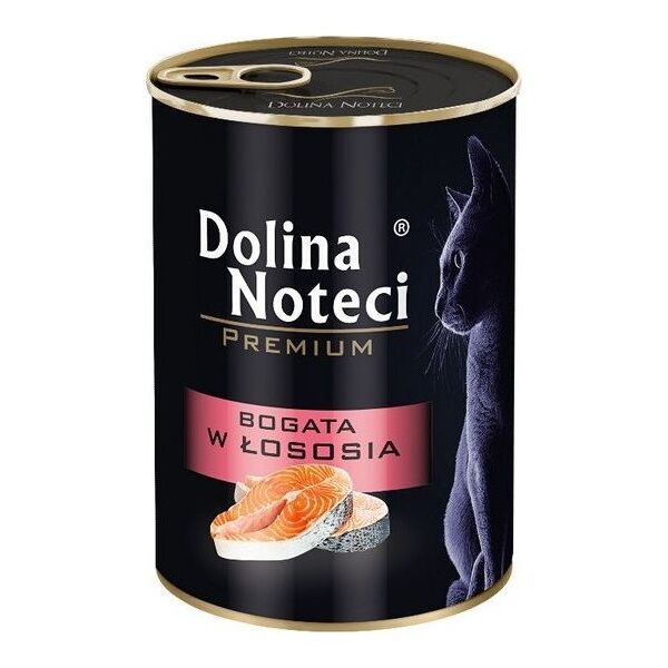 Dolina Noteci Premium Kot Bogata w łososia puszka 400g