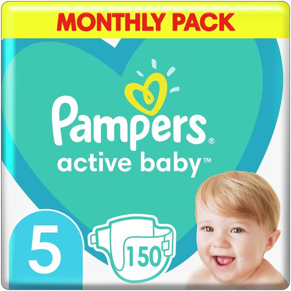 Pieluszki Pampers Active Baby 5, 11-16 kg, 150 szt.