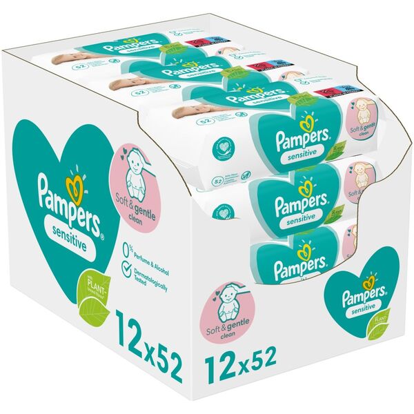 Pampers Chusteczki nawilżane Sensitive 12x52szt.