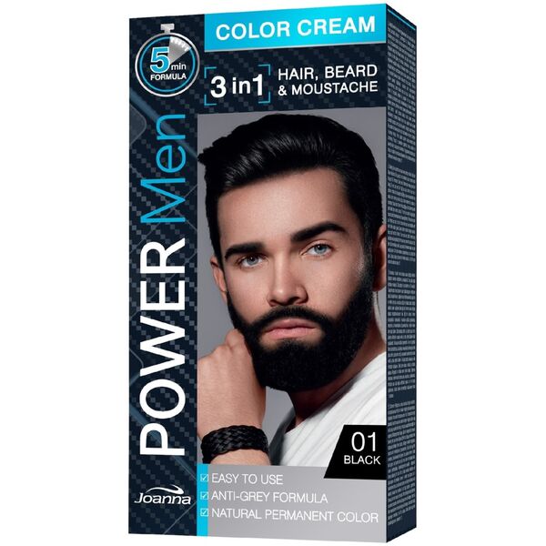 Joanna Power Men farba 3in1 nr 01 Black