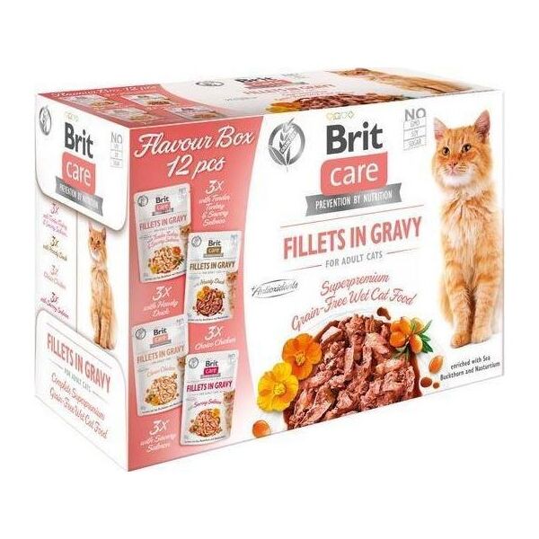 Brit Care Cat Adult Fillets in Gravy - mokra karma dla kota - 12x 85 g