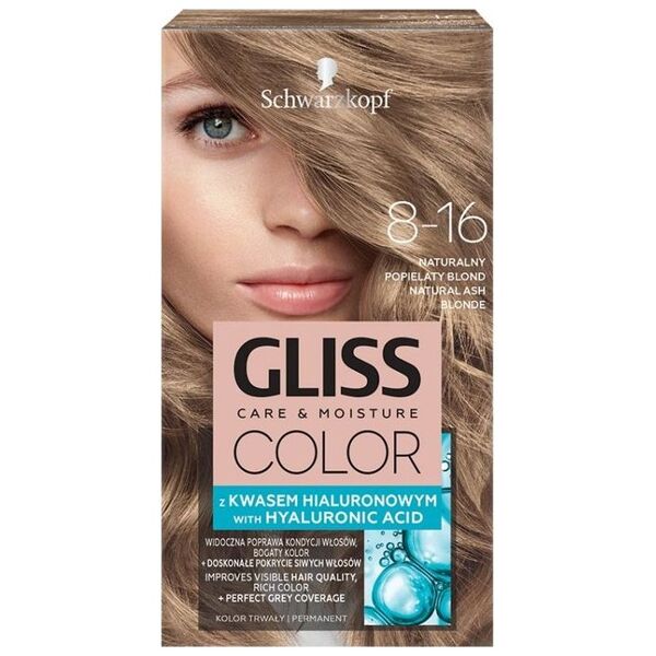 Schwarzkopf Krem koloryzujący do włosów Gliss Color 8-16 Naturalny Popielaty Blond