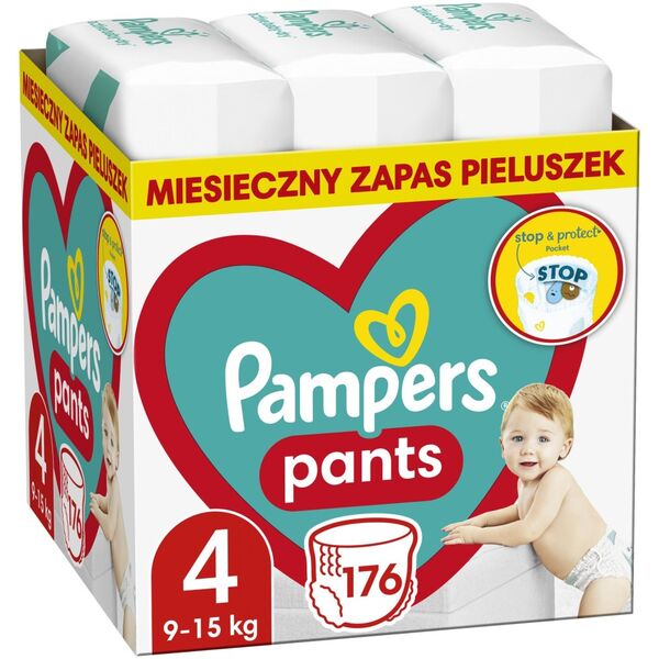 Pieluszki Pampers Pants 4, 9-15 kg, 176 szt.