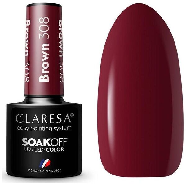 Claresa Claresa Soak Off UV/LED Brown lakier hybrydowy 308 5g