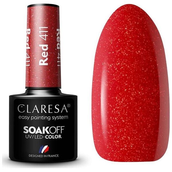 Claresa Claresa Soak Off UV/LED Red lakier hybrydowy 411 5g