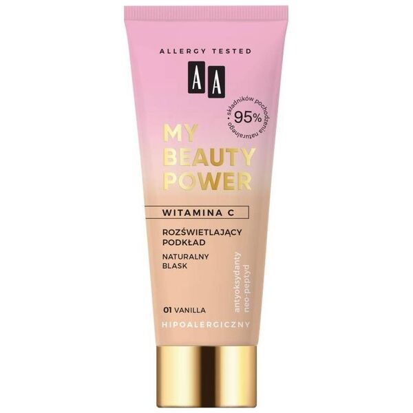 AA AA My Beauty Power rozświetlający podkład 01 Vanilla 30ml