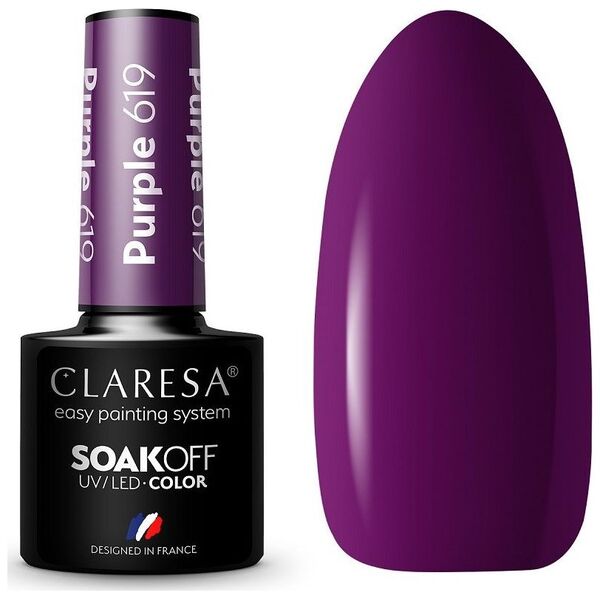 Claresa Soak Off UV/LED Purple lakier hybrydowy 619 5g