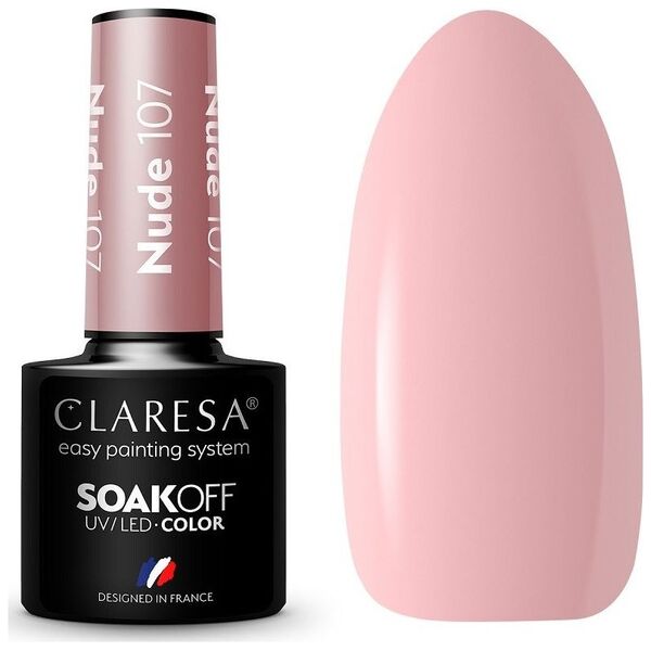 Claresa Soak Off UV/LED Nude lakier hybrydowy 107 5g