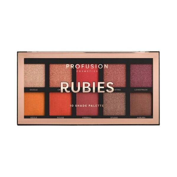 ProFusion Profusion Rubies Eyeshadow Palette paleta 10 cieni do powiek