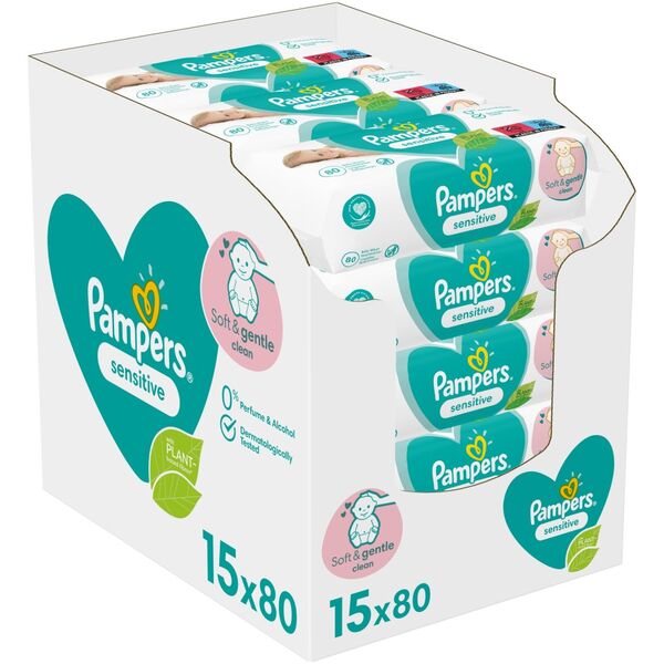 Pampers Chusteczki nawilżane Sensitive 15x80szt.