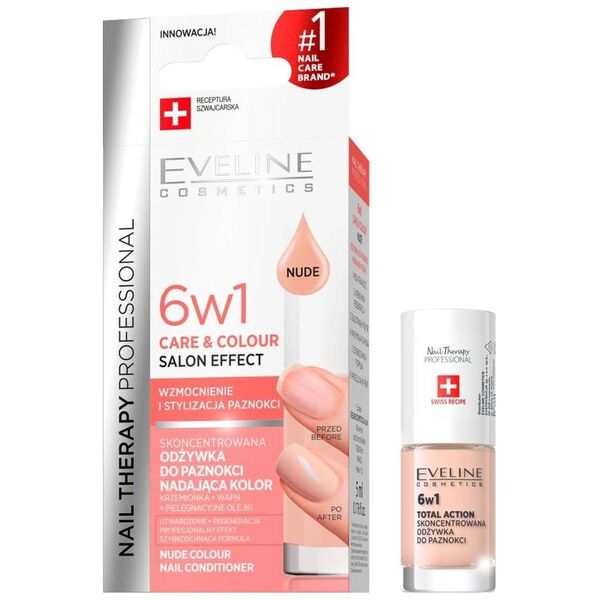Eveline Eveline Nail Therapy Odżywka do paznokci nadająca kolor 6w1 NUDE 5ml