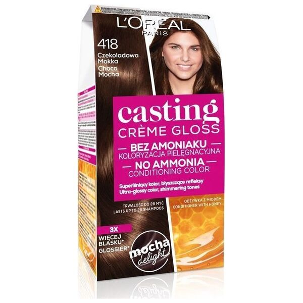 L’Oreal Paris Casting Creme Gloss Krem koloryzujący nr 418 Czekoladowa Mokka 1op.