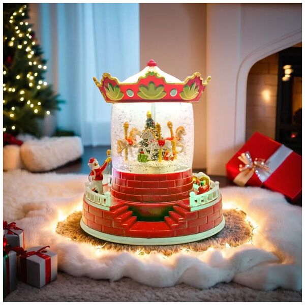 Christmas Snow Globe Lantern CAROUSEL FLX-4 Forever Light 5907457776968