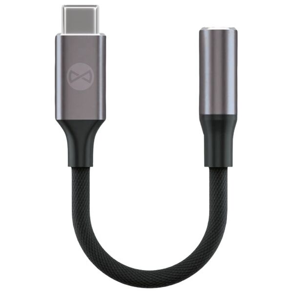 Forever adapter audio AJC-01 jack 3,5 mm - USB-C black 5907457776050