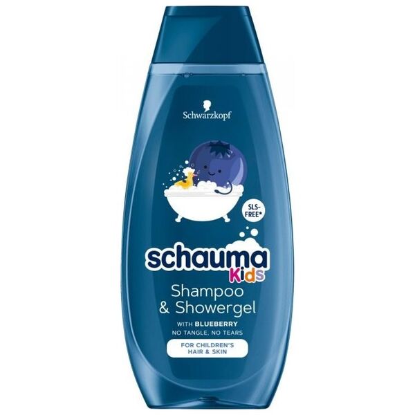 Schauma SCHAUMA_Kids Shampoo and Showergel szampon do wszystkich rodzajów włosów i żel pod prysznic dla dzieci Blueberry 400ml
