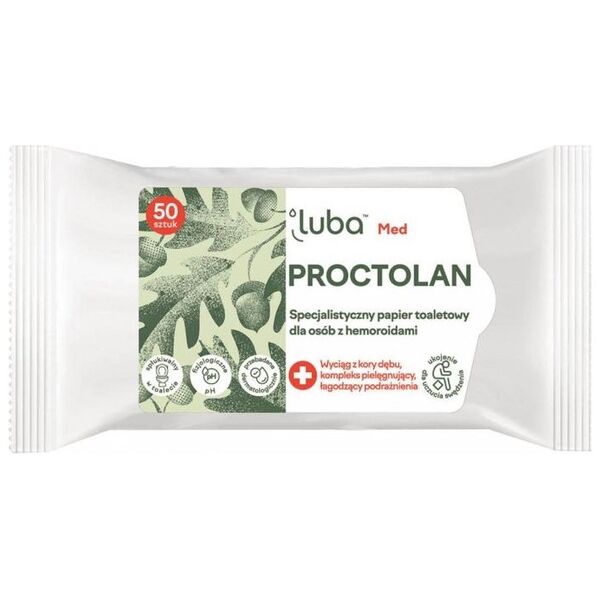 Luba LUBA_Med Protectolan specjalistyczny papier toaletowy dla osób z hemoroidami 50szt