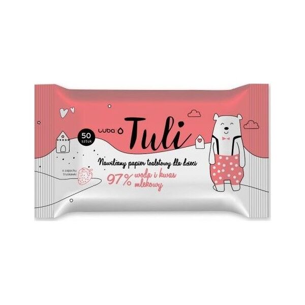 Luba Tuli nawilżany papier toaletowy dla dzieci z Wodą i Kwasem Mlekowym 50szt