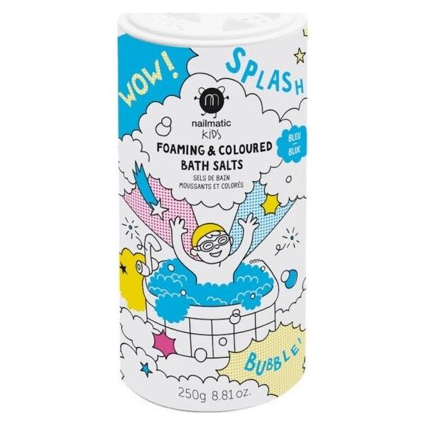 Nailmatic NAILMATIC_Kids Foaming &amp| Colorued Bath Salt pieniąca się sól do kąpieli dla dzieci Blue 250g