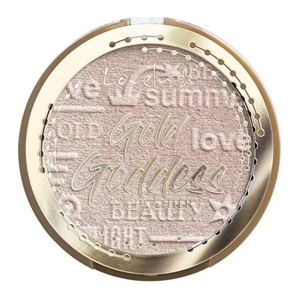 Lovely LOVELY_Gold Goddess Highlighter wypiekany rozświetlacz do twarzy