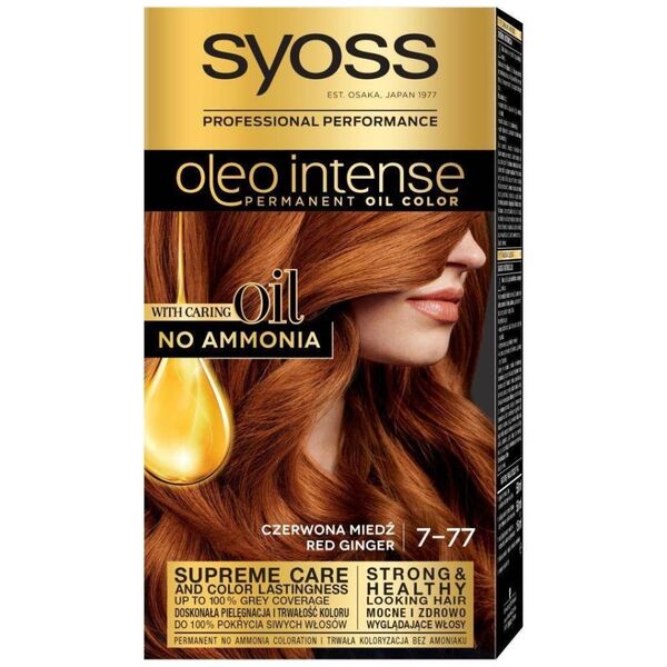 Syoss SYOSS_Oleo Intense farba do włosów trwale koloryzująca z olejkami 7-77 Czerwona Miedź