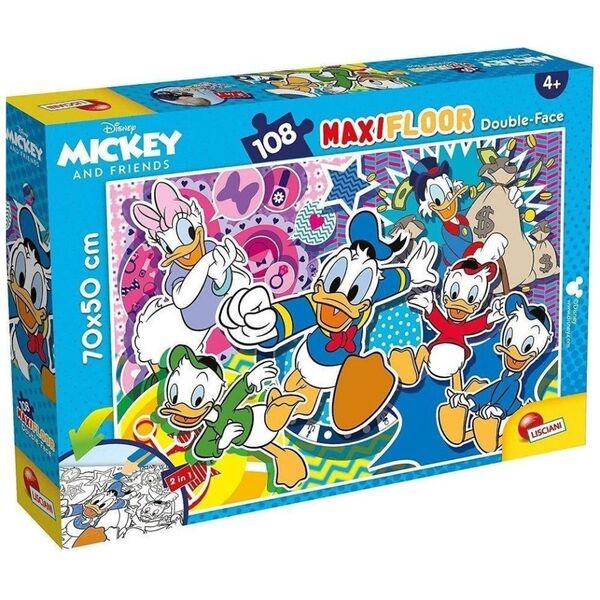Lisciani LISCIANI DISNEY PUZZLE DWUSTRONNE MAXI PODŁOGOWE KACZOR DONALD 108 EL.