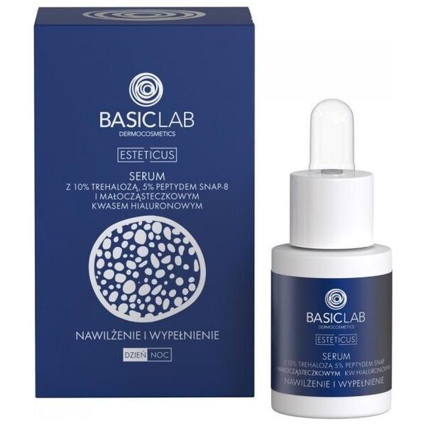 Basiclab BASICLAB_Esteticus Serum Nawilżenie i Wypełnienie serum z 10% trehalozą, 5% peptydem SNAP-8 i małocząstkowym kwasem hialuronowym 15ml