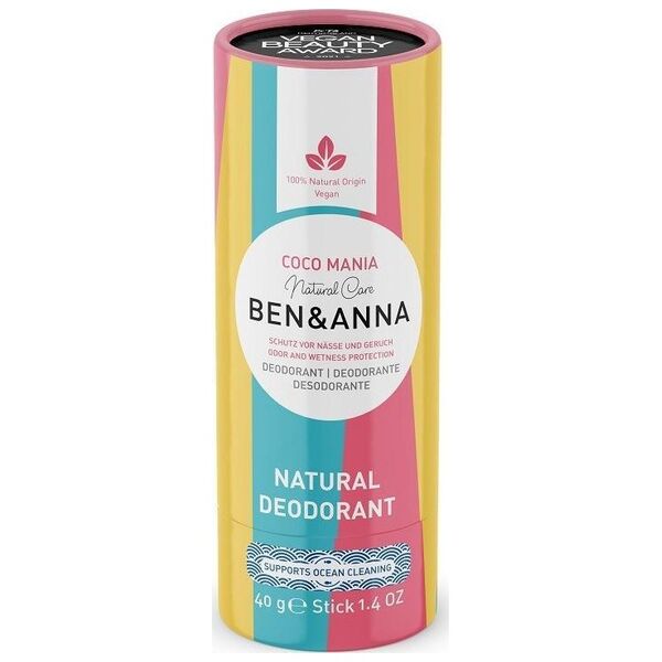 Ben&Anna BEN&amp|ANNA_Natural Deodorant naturalny dezodorant na bazie sody w sztyfcie Coco Mania 40g