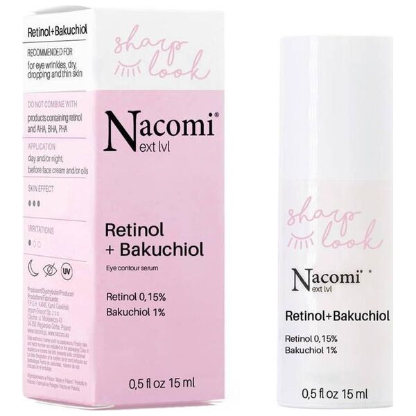 Nacomi Next Level przeciwzmarszczkowe serum pod oczy z retinolem i bakuchiolem 15ml