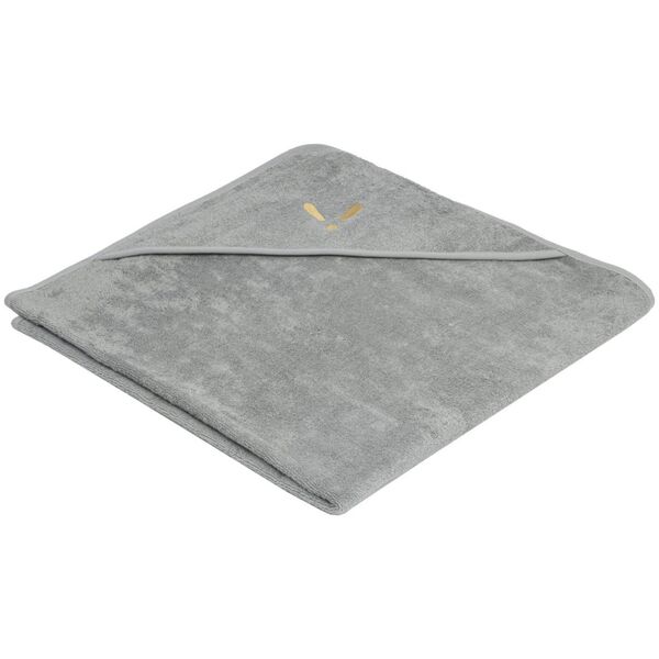 Piapimo Ręcznik z kapturkiem 75 x 75 cm bambusowo-bawełniany szary z haftem kolekcja TowelPower Piapimo