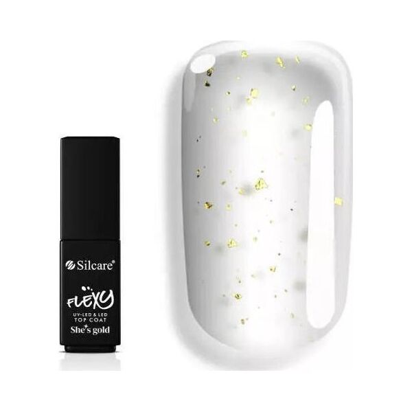 Silcare SILCARE_Flexy She's Gold Top Coat preparat do paznocki z drobinkami w kolorze złota 4,5 g