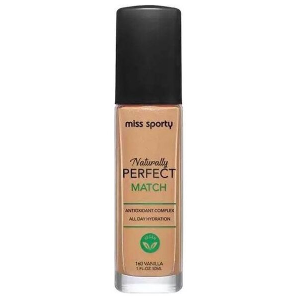 Miss Sporty MISS SPORTY_Naturally Perfect Match wegański podkład nawilżający 160 Vanilla 30ml