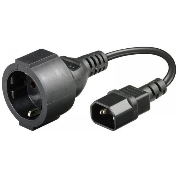Kabel zasilający Manhattan Manhattan Adapter Zasilania IEC320 C14 na Schuko F Gniazdo 23cm