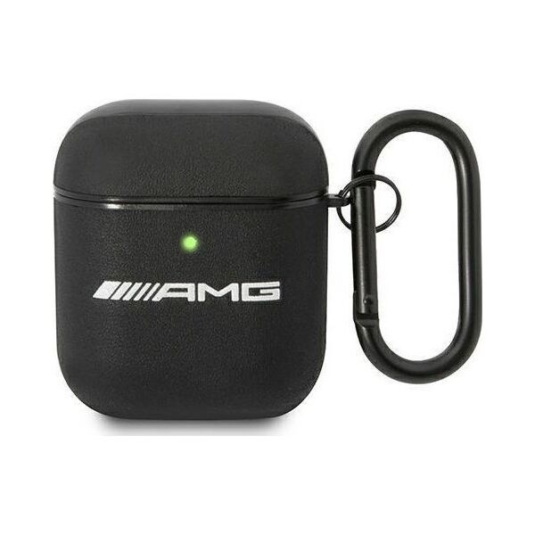 Mercedes AMG Leather Big Logo - Etui AirPods (czarny)