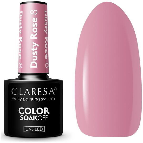 Claresa Claresa Lakier hybrydowy Dusty Rose 8 - 5 g