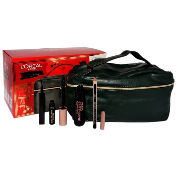 L OREAL L~OREAL SET (MASCARA BLACK AIR VOLUME 30 H MEGA BLACK+ LE KHOL MIDNIGHT BLACK 101 + SUPERLINER BLACK + KOSMETYCZKA)