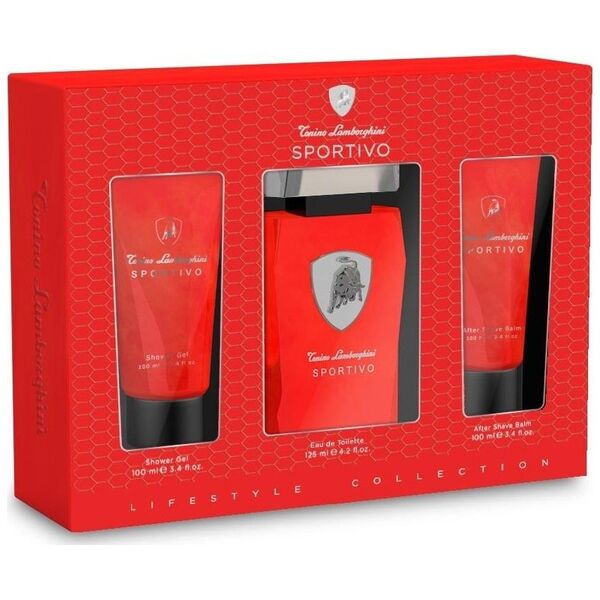 Tonino Lamborghini Sportivo zestaw woda toaletowa spray 125ml + balsam po goleniu 100ml + żel pod prysznic 100ml