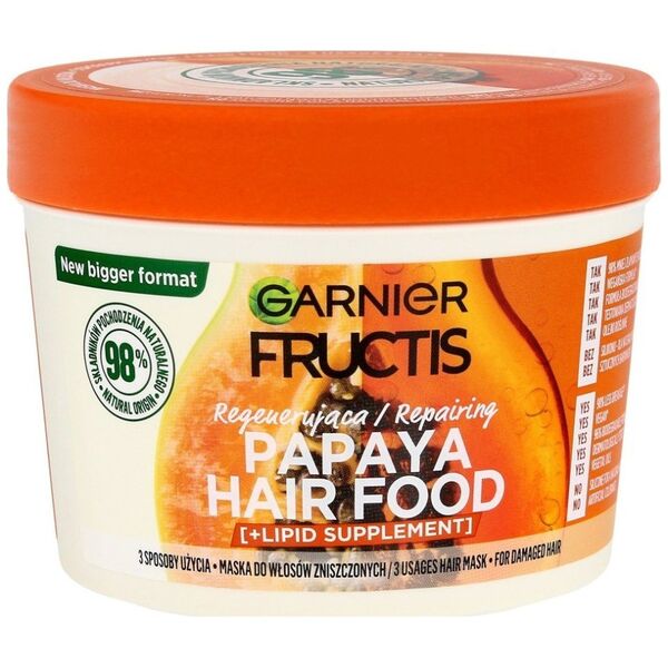 Fructis Hair Food Maska regenerująca do włosów zniszczonychch - Papaya 400ml