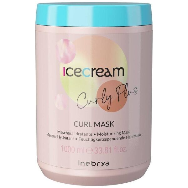 Inebrya Ice Cream Curly Plus nawilżająca maska do włosów kręconych i falowanych 1000ml