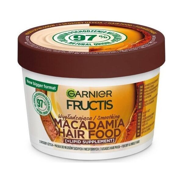 Garnier Garnier Fructis Macadamia Hair Food wygładzająca maska do włosów suchych i niesfornych 400ml