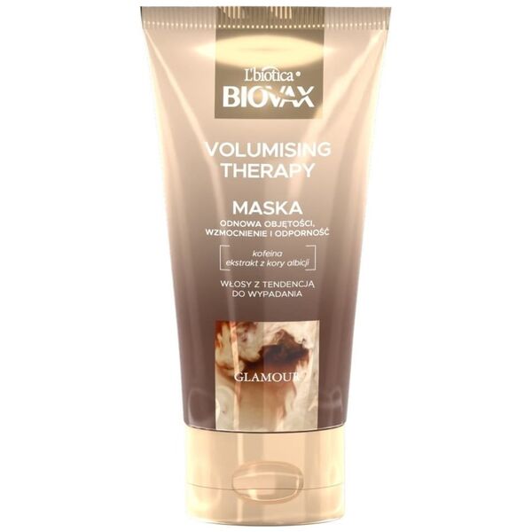 L'BIOTICA_Biovax Glamour Volumising Therapy maska do włosów z kofeiną 150ml