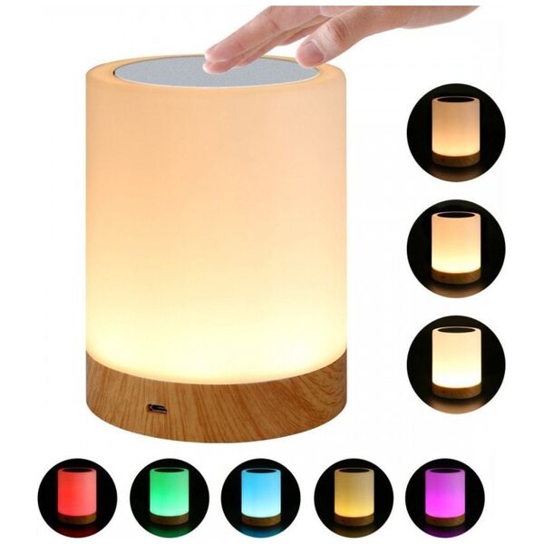 Lampa stołowa Techly Lampka Techly bezprzewodowa RGB dotykowa