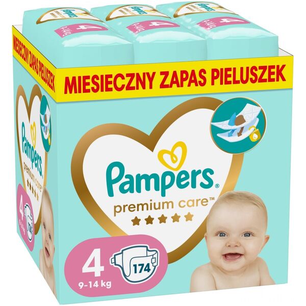 Pieluszki Pampers Premium Care 4, 9-14 kg, 174 szt.