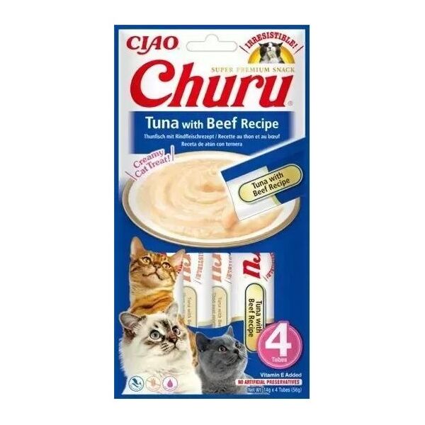 Inaba Foods Przysmak Inaba CHURU Tuńczyk z wołowiną dla kota 4x14g